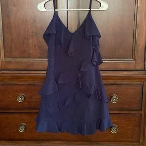 ⭐️ NWOT ⭐️ gorgeous navy ruffle cocktail dress SMALL